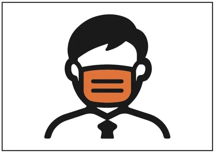 Person icon wearing face mask