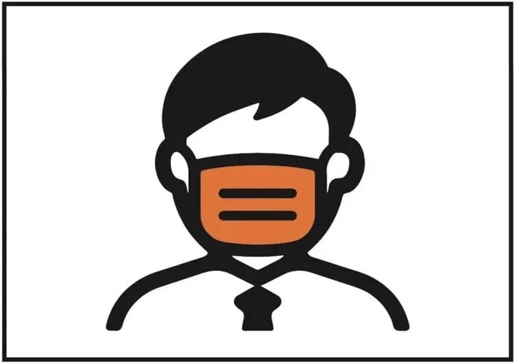 Person icon wearing a face mask, representing a fresh mask each shift