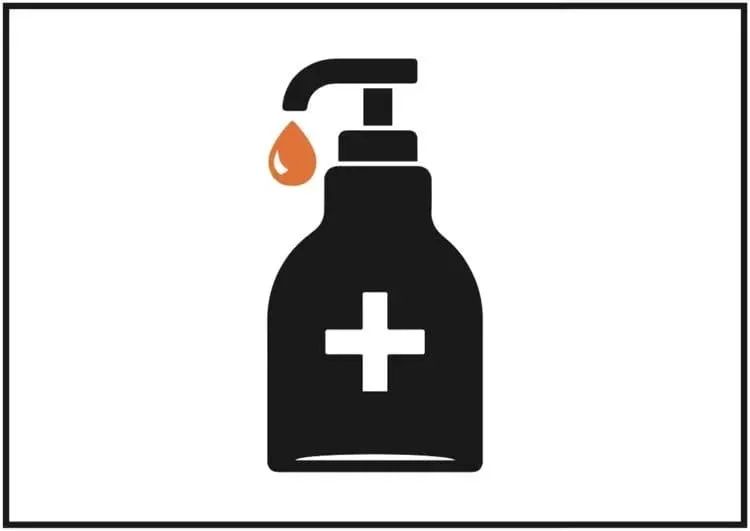 Hand sanitizer bottle icon with droplet