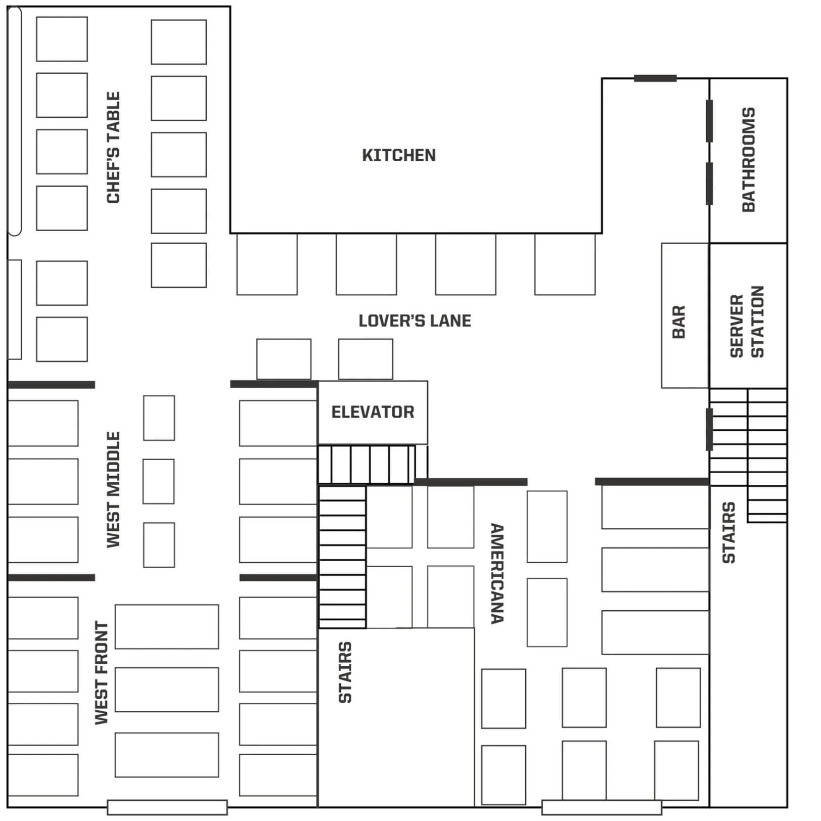 Second floor plan for Gino's East Magnificent Mile