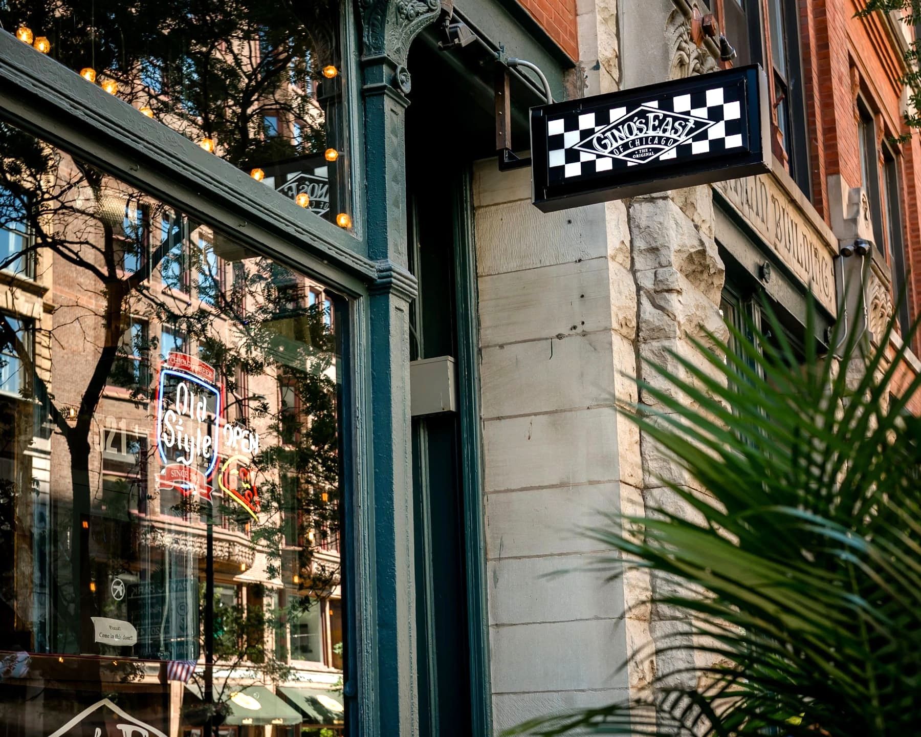 Summer exterior of Gino's East South Loop